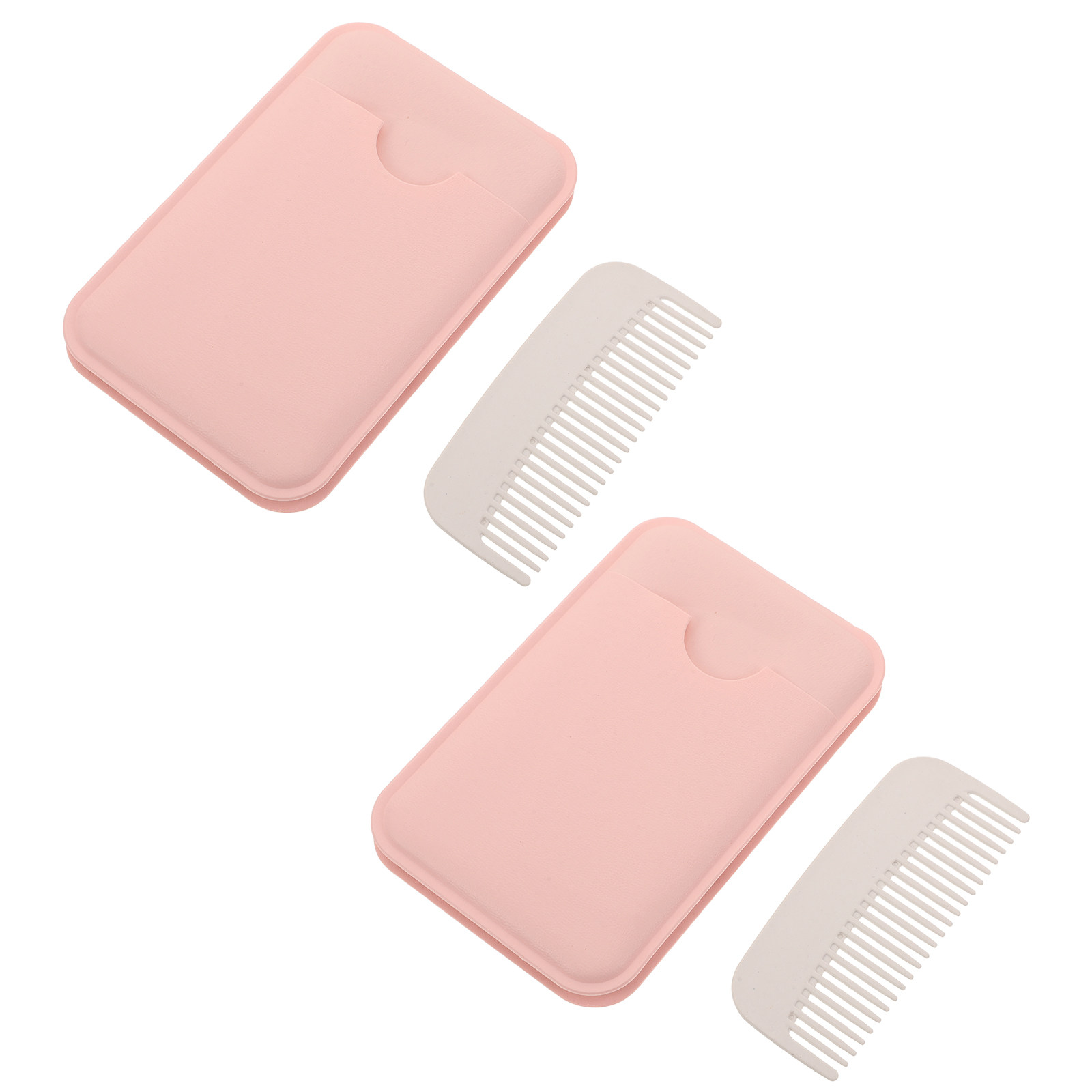 Beauty Makeup Vanity Set - 2個入り、折りたたみ式ミラーとコームのセット。正方形のコンパクトミラーで、旅行用や化粧用として携帯に便利。美容や身だしなみに最適なミニサイズの旅行用アクセサリー。