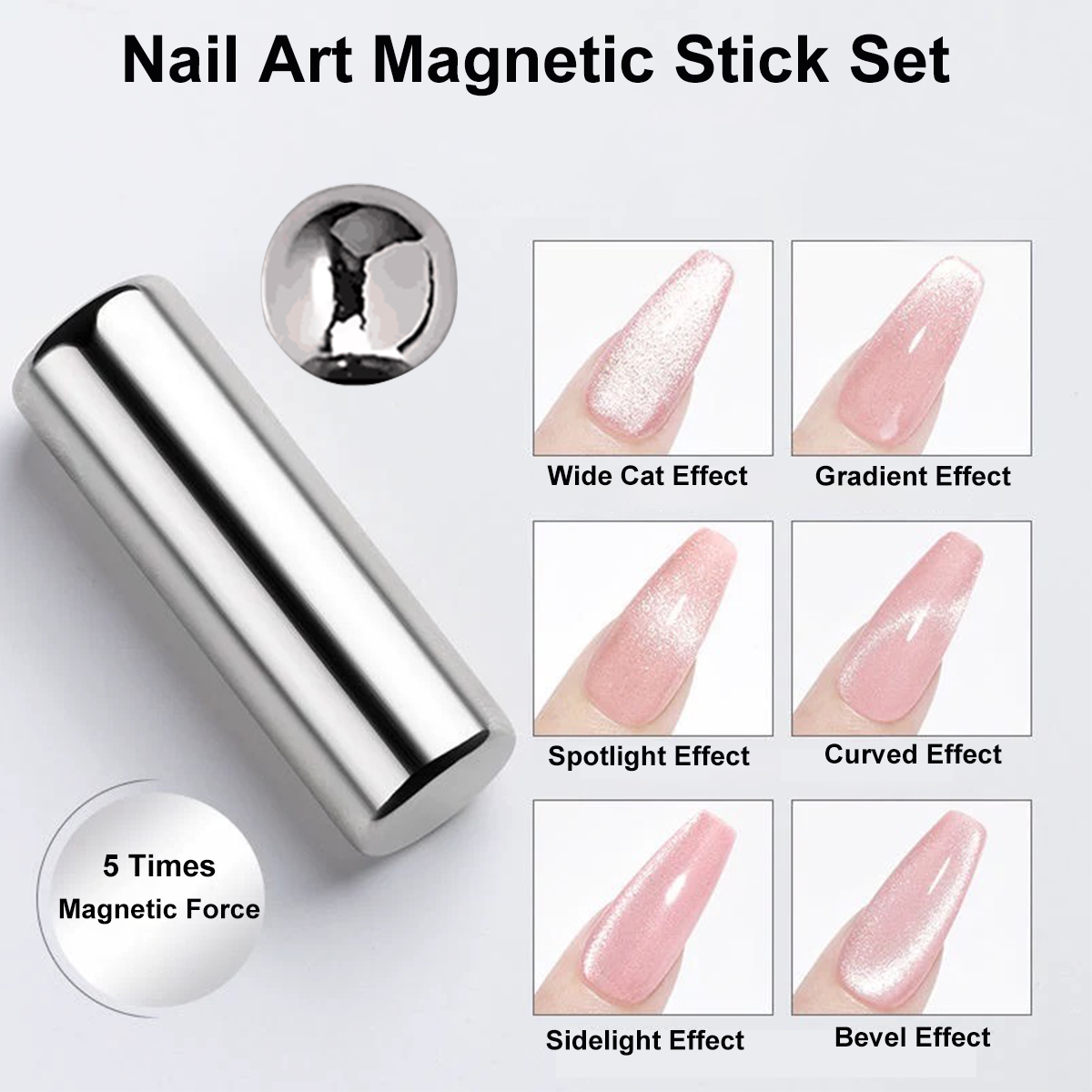 Contour Palette Stick - 2個入り マグネットスチールボール ネイルアート マグネットスティックセット 3D両端フレンチキャットアイマグネット 強力円筒形マグネットツール