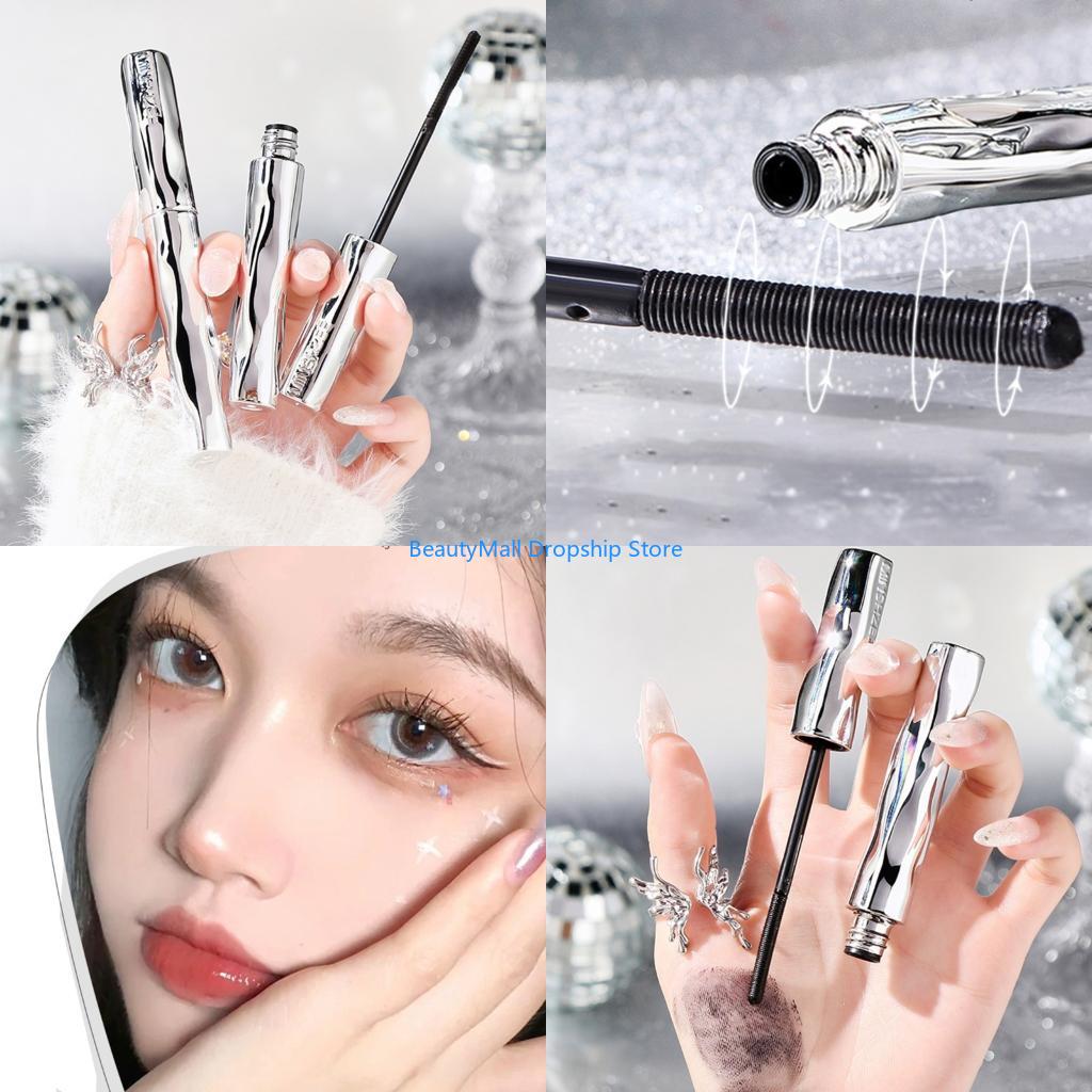 Waterproof Mascara Wand - 40JD アイアンワンドマスカラ、メタルマスカラワンド、カーリングメタルロッドマスカラブラック、防水自然な長さのスレンダービルディング