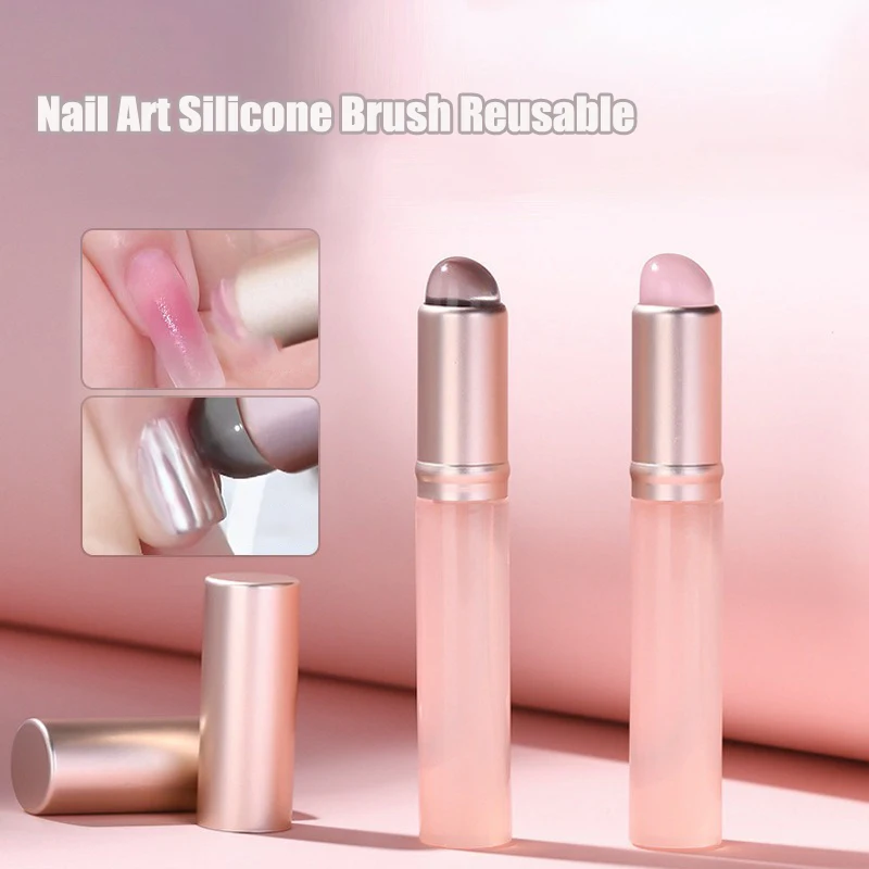ゼリーピンクネイルアートシリコンブラシ再利用可能なミラーパウ - Contour Palette Stick のレビューと価格