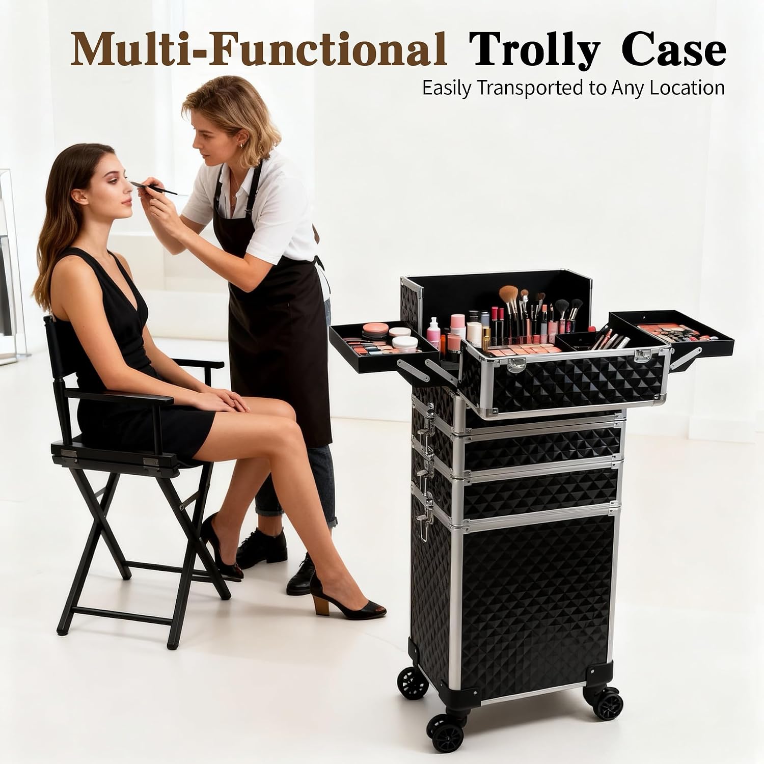 ローリングメイクアップトレインケース、コスメティックトロリー - Beauty & Makeup Katia Di Paola のレビューと価格