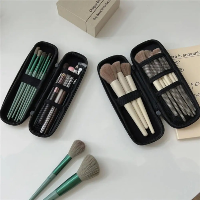 1pc 黒化粧品バッグ防水ダブルジッパー化粧ブラシケース女性 - Beauty Makeup Women のレビューと価格