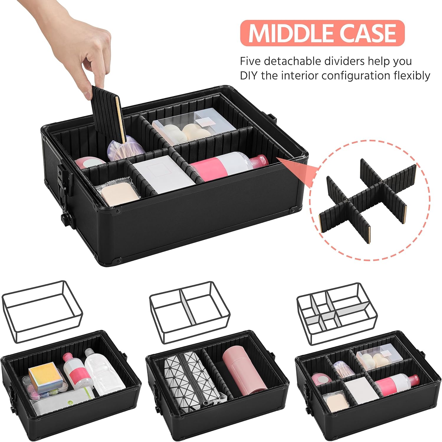 ローリングメイクアップトレインケース、引き出し付き美容収納カ - Beauty & Makeup Katia Di Paola のレビューと価格